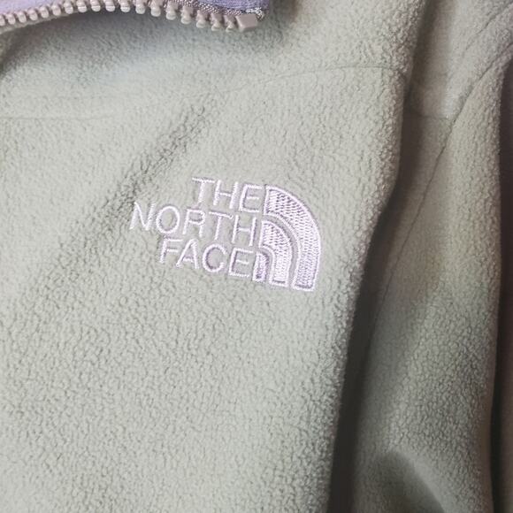The North Face Light Green Fleece Full Zip Jacket Women's Size Large White Sides - Picture 6 of 16